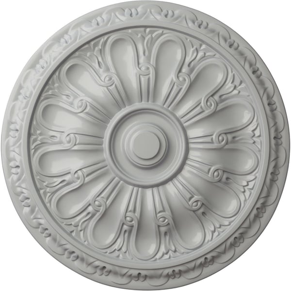 Ekena Millwork Kirke Ceiling Medallion (Fits Canopies up to 3 3/4"), Hand-Painted Frost, 15 3/4"OD x 5/8"P CM16KIFRF - main